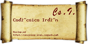 Csócsics Irén névjegykártya