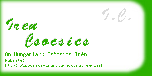 iren csocsics business card