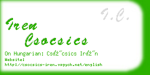 iren csocsics business card